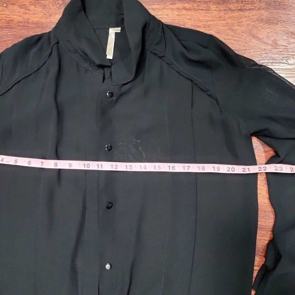 Whismygoth Lagenlook Gauzy Tunic High Low Hem Shirt Dress Black Women's Size M - Picture 7 of 10